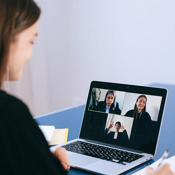 People participating in a video conference