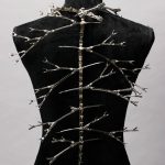 Necklace made of metal hair clips.
