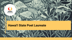 Graphic reading Hawaii State Poet Laureate