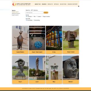 Screenshot of art in public places online database