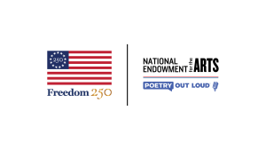 logos for Freedom 250, National Endowment for the Arts, and Poetry Out Loud.