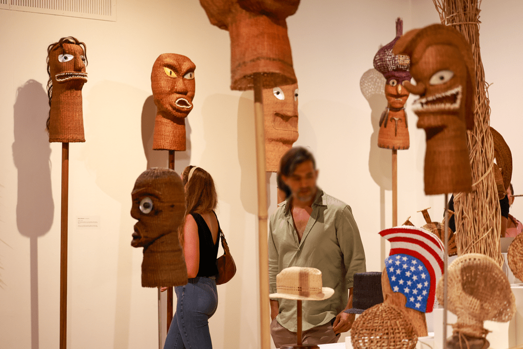 People in a museum gallery.